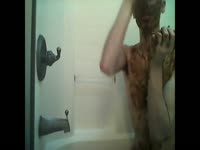 Gay man smearing shit over his body in the bath